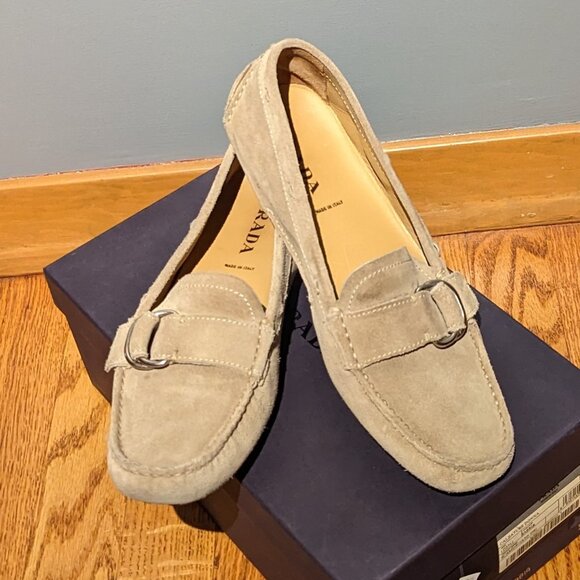 Prada - Suede Driving Loafers Size 38.5 - Picture 2 of 3